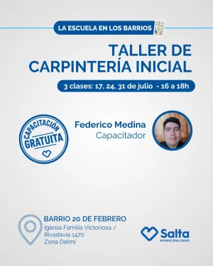 Taller de carpintería inicial - 17/07/2026