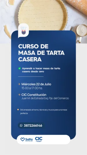 CURSO DE MASA DE TARTA CASERA - CIC CONSTITUCION