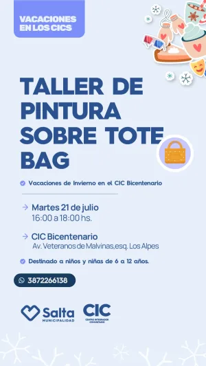 TALLER DE PINTURA SOBRE TOTE BAG en CIC Bicentenario
