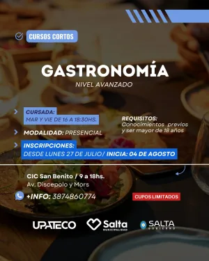 CURSO DE GASTRONIMIA NIVEL AVANZADO- CIC SAN BENITO