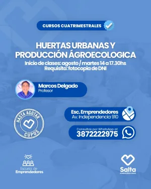 Curso Cuatrimestral: Huertas urbanas y producción agroecológica COM 1 - 11/08/2026