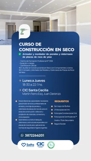 CURSO DE CONSTRUCCION EN SECO - CIC SANTA CECILIA