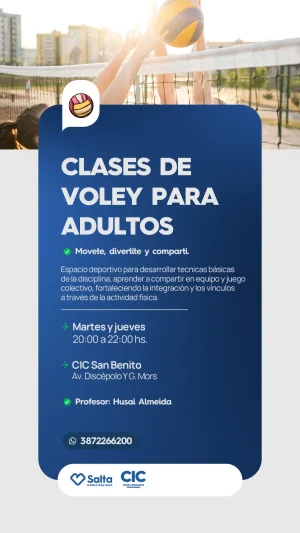 CLASES DE VOLEY PARA ADULTOS- CIC SAN BENITO