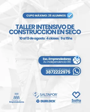 PRE inscripción: Taller intensivo de Construcción en Seco - 10/08/2026