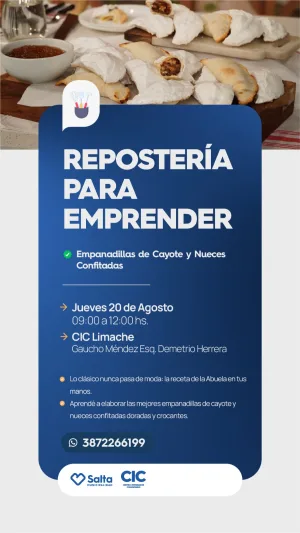 REPOSTERIA PARA EMPRENDER - EMPANADILLAS DE CAYOTE Y NUECES CONFITADAS - CIC LIMACHE