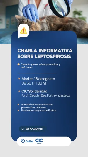 CHARLA INFORMATIVA SOBRE LEPTOSPIROSIS. CIC SOLIDARIDAD