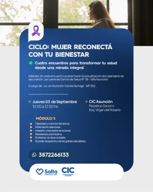 CICLO MUJER RECONECTA CON TU BIENESTAR-MODULO 1 JUEVES 3 DE SEPTIEMBRE