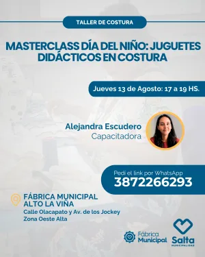 Masterclass día del niño: juguetes didácticos en costura