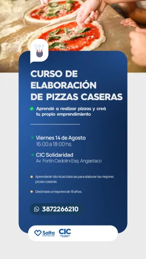 CURSO DE ELABORACION DE PIZZAS CASERAS. CIC SOLIDARIDAD