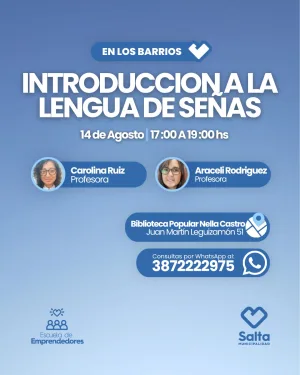 Introducción a la lengua de señas - 14/08/2026
