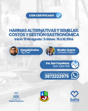 Harinas alternativas y semillas: Costos y gestión gastronómica - 19/08/2026