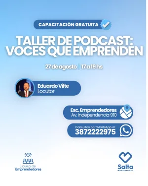 Taller de podcast: voces que emprenden - 27/08/2026