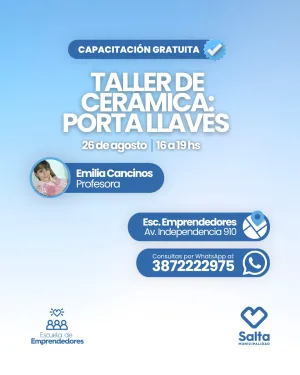 Taller de cerámica: Porta llaves - 26/08/2026