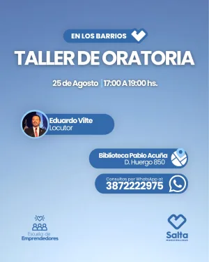 Taller de oratoria - 25/08/2026