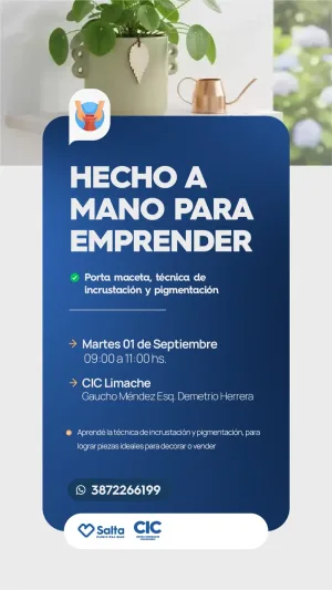 HECHO A MANO PARA EMPRENDER - PORTA MACETA, TECNICA DE INSCRUSTACION Y PIGMENTACION - CIC LIMACHE