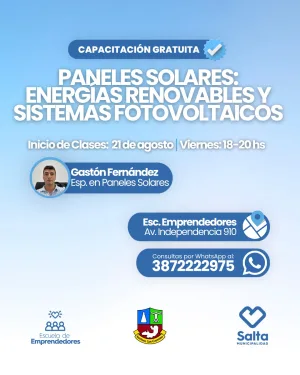 Paneles solares: Energías renovables y sistemas fotovoltaicos - 21/08/2026