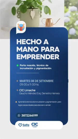 HECHO A MANO PARA EMPRENDER - PORTA MACETA, TECNICA DE INSCRUSTACION Y PIGMENTACION - CIC LIMACHE