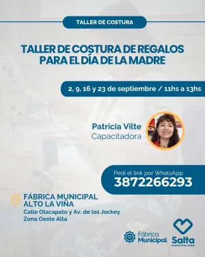 Taller de costura de regalos para el día de la madre - 02/09/2026