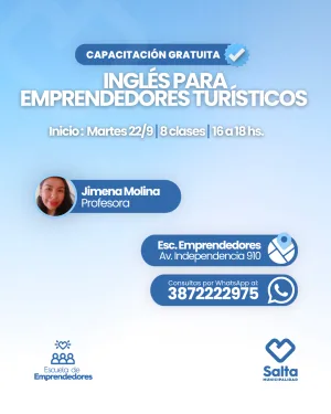 Inglés para emprendedores turísticos - 22/09/2026
