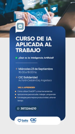 CURSO DE IA APLICADA AL TRABAJO. CIC SOLIDARIDAD