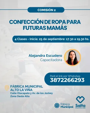 COMISIÓN 2 - Confección de ropa para futuras mamás - 25/09/26