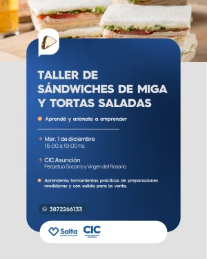 TALLER DE SÁNDWICHES DE MIGA Y TORTAS SALADAS