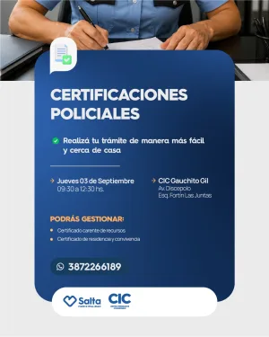 CERTIFICACIONES POLICIALES - CIC GAUCHITO GIL