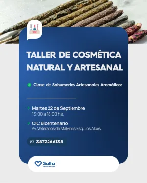 TALLER DE COSMETICA NATURAL Y ARTESANAL en CIC Bicentenario Sahumerios Artezanales Aromaticos