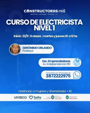 Curso de electricista: Nivel 1 - 22/09/2026