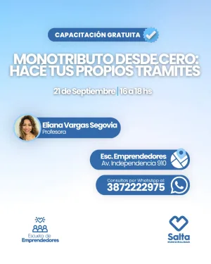 Monotributo desde cero: hacé tus propios trámites - 21/09/2026