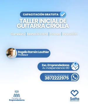 Taller inicial de guitarra criolla COM 2 - 22/09/2026