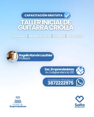 Taller inicial de guitarra criolla COM 1 - 22/09/2026
