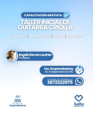 Taller inicial de guitarra criolla COM 5 - 25/09/2026