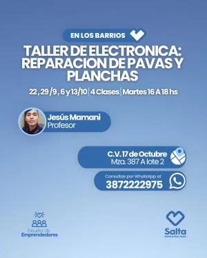 Taller de electrónica: Reparación de pavas y planchas - 22/09/2026