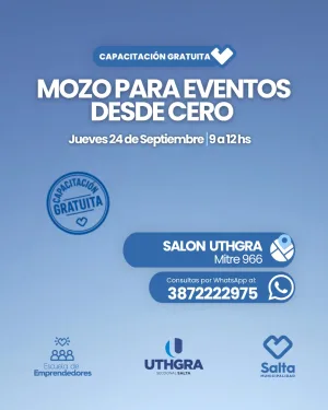 Mozo para eventos desde cero - 24/09/2026