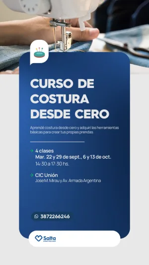 CURSO DE COSTURA DESDE CERO- CIC UNION