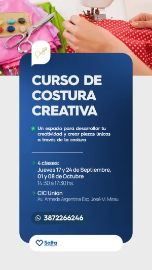 CURSO DE COSTURA CREATIVA-CIC UNION