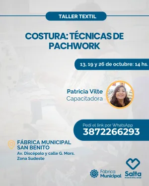 Taller de Costura: Técnicas de Pachwork - 13/10/26