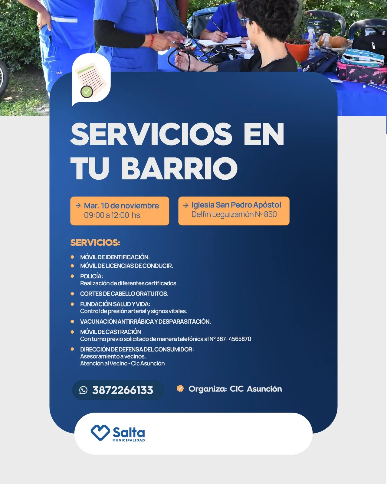 SERVICIO EN TU BARRIO -10 DE NOVIEMBRE IGLESIA SAN PEDRO APOSTOL VILLA PRIMAVERA
