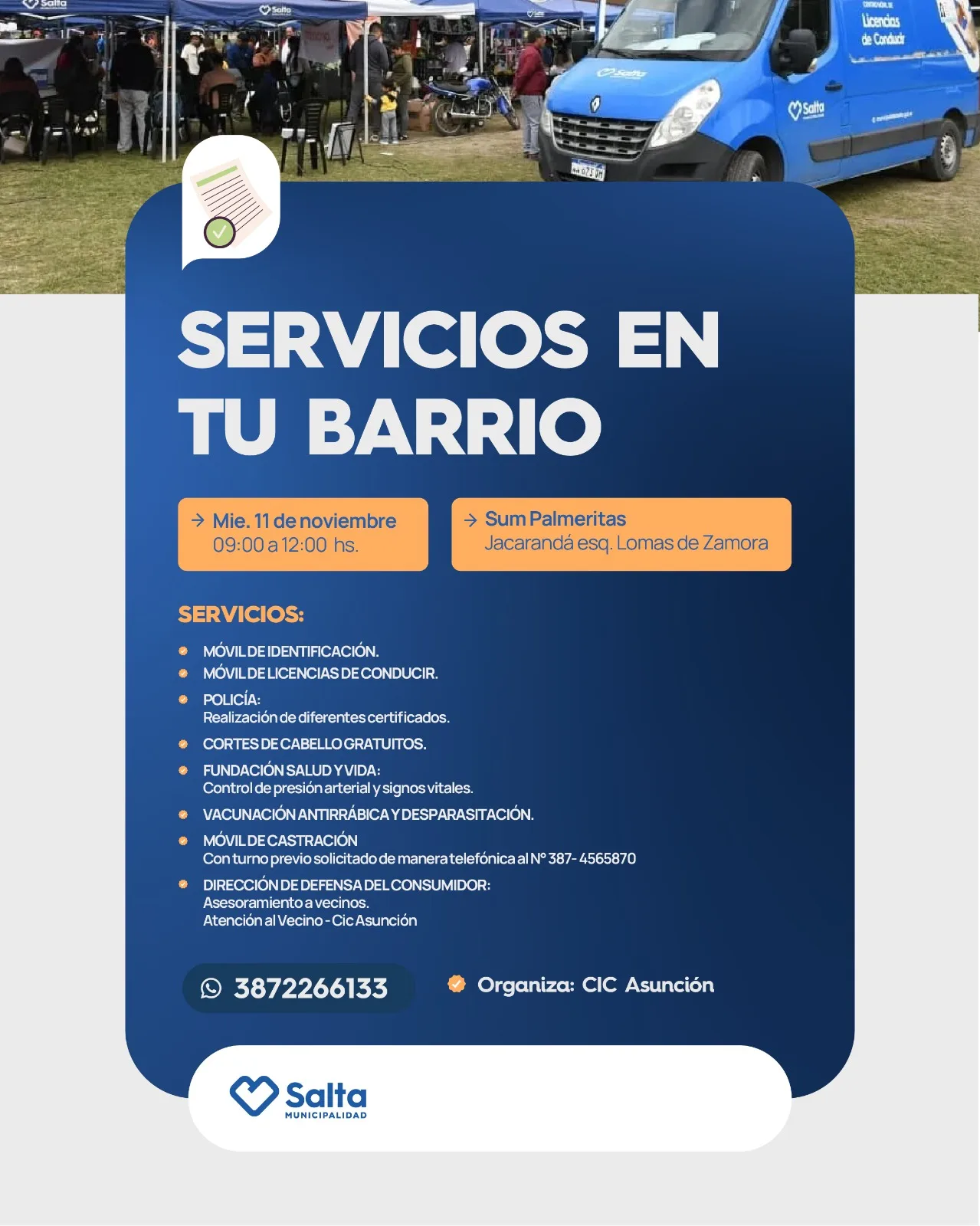 SERVICIO EN TU BARRIO - 11 DE NOVIEMBRE SUM PALMERITAS
