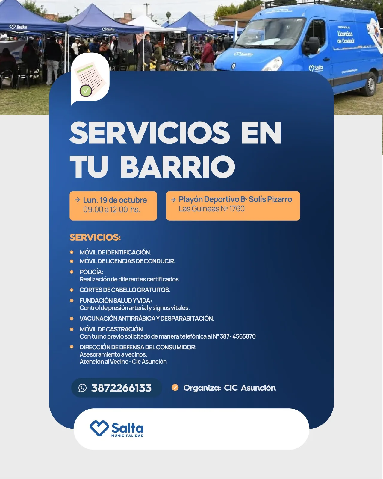 SERVICIO EN TU BARRIO - 19 DE OCTUBRE PLAYON DEPORTIVO DE SOLIZ PIZARRO