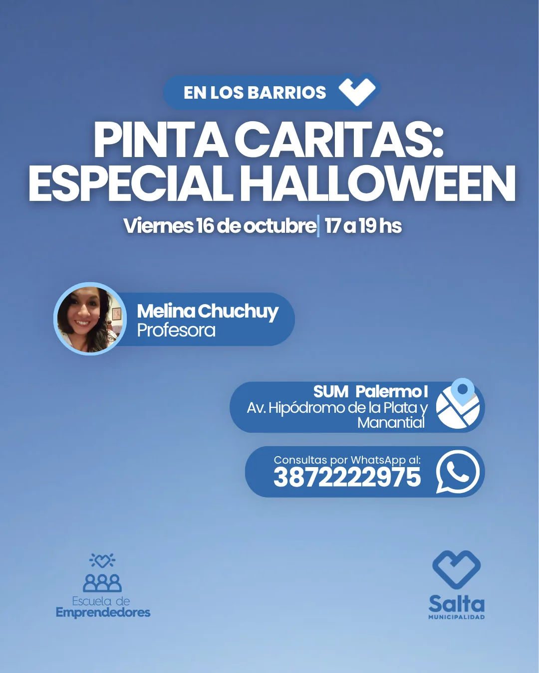 Taller de pintacaritas: Especial Halloween - 16/10/2026