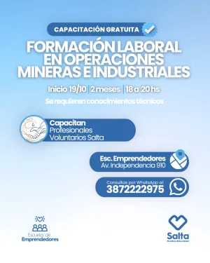 Formación laboral en operaciones mineras e industriales - 19/10/2026