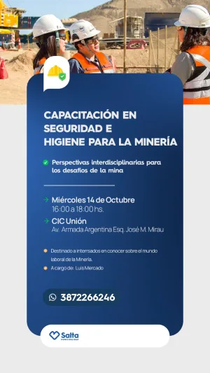CAPACITACIÓN EN SEGURIDADE HIGIENE PARA LA MINERÍA- CIC UNIÓN