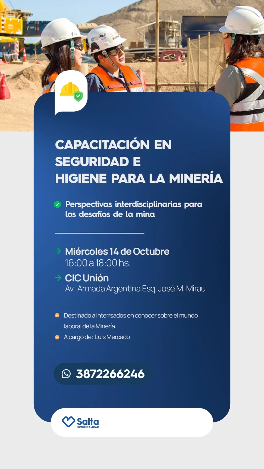 CAPACITACIÓN EN SEGURIDADE HIGIENE PARA LA MINERÍA- CIC UNIÓN
