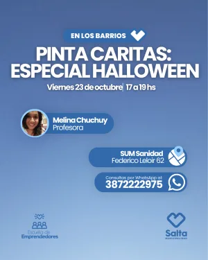 Taller de pintacaritas: Especial Halloween - 23/10/2026