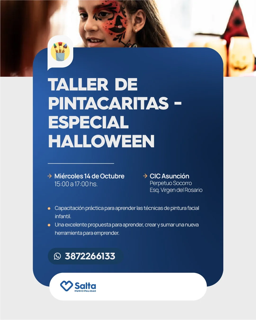 TALLER DE PINTACARITAS - ESPECIAL HALLOWEEN - CIC ASUNCIÓN