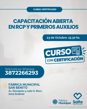 Capacitación abierta en RCP y primeros auxilios - 23/10/26