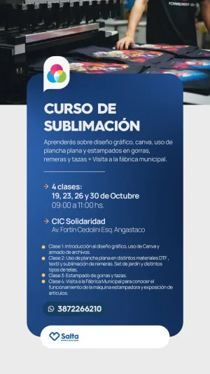CURSO DE SUBLIMACION. CIC SOLIDARIDAD