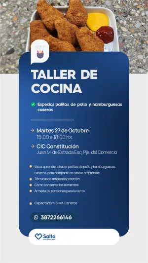 TALLER DE COCINA (ESPECIAL PATITA Y HAMBURGUESA DE POLLO)- CIC CONSTITUCION